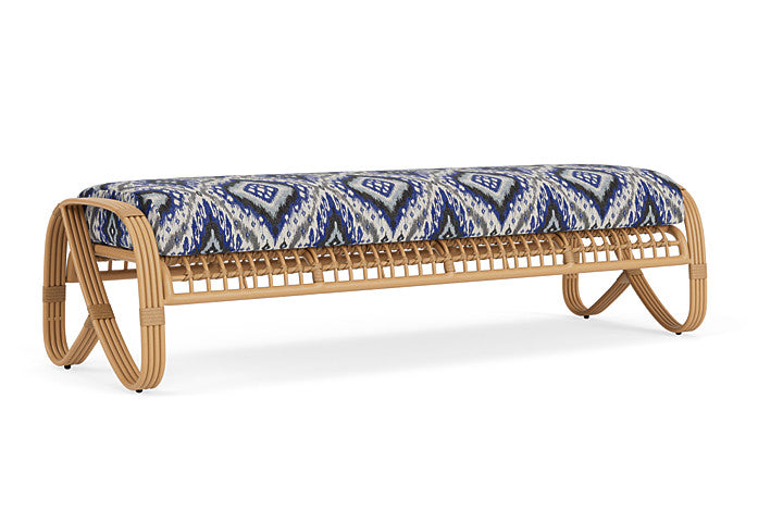 Lloyd Flanders - Riviera Garden Bench In Camel Finish With Yoko Mediterranean Fabric - 278037152705 view 1
