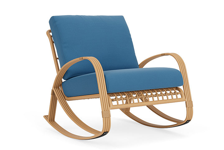 Lloyd Flanders - Riviera Lounge Rocker In Camel Finish With Bamboo Bay Sky Fabric - 2780331522007 view 1