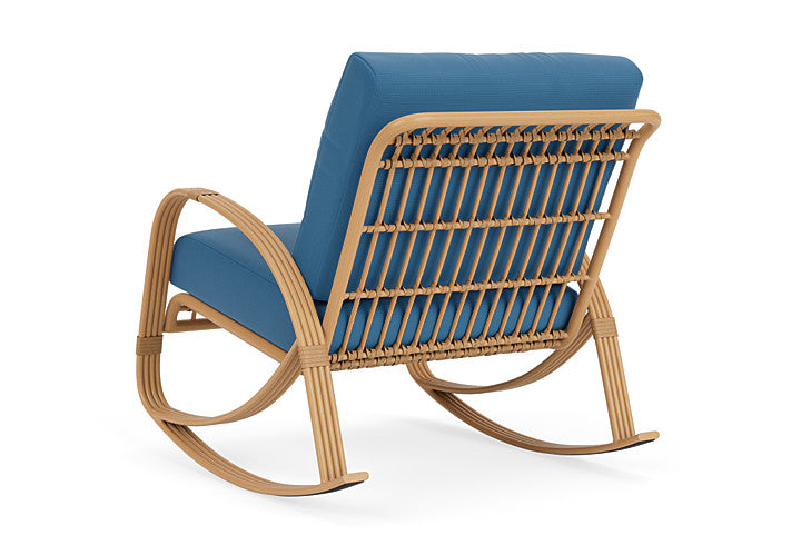 Lloyd Flanders - Riviera Lounge Rocker In Camel Finish With Bamboo Bay Sky Fabric - 2780331522007 view 2