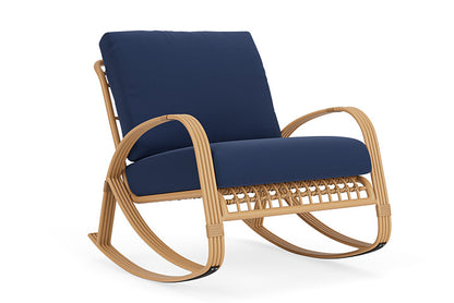 Lloyd Flanders - Riviera Lounge Rocker In Camel Finish With Beach Navy Fabric - 2780331522013 view 1