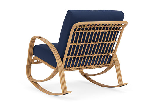 Lloyd Flanders - Riviera Lounge Rocker In Camel Finish With Beach Navy Fabric - 2780331522013 view 2