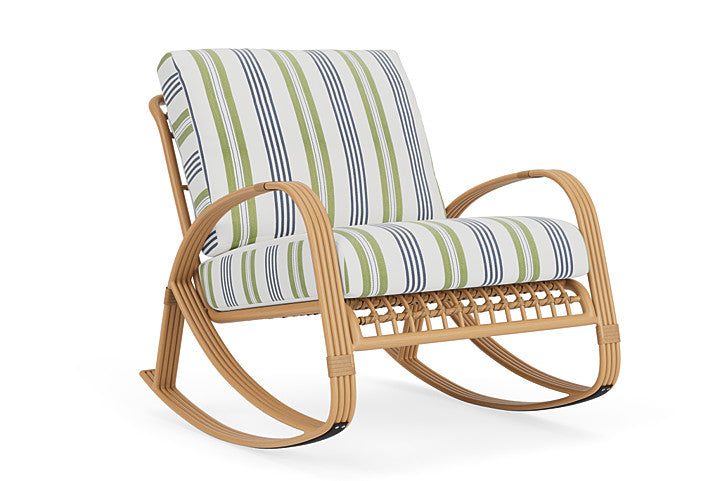 Lloyd Flanders - Riviera Lounge Rocker In Camel Finish With Berkely Hall Green Fabric - 2780331522062 view 1