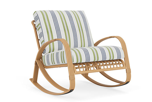 Lloyd Flanders - Riviera Lounge Rocker In Camel Finish With Berkely Hall Green Fabric - 2780331522062 view 1