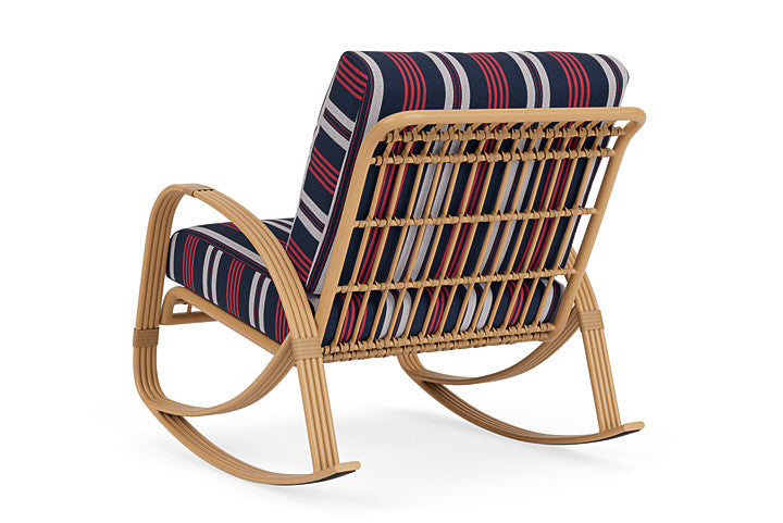 Lloyd Flanders - Riviera Lounge Rocker In Camel Finish With Berkely Hall Navy Fabric - 2780331522063 view 2