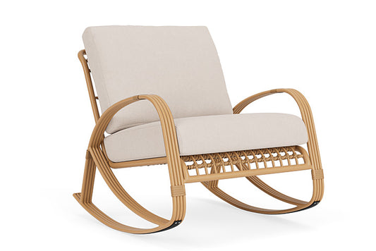 Lloyd Flanders - Riviera Lounge Rocker In Camel Finish With Canvas Birds Eye Fabric - 278033152937 view 1