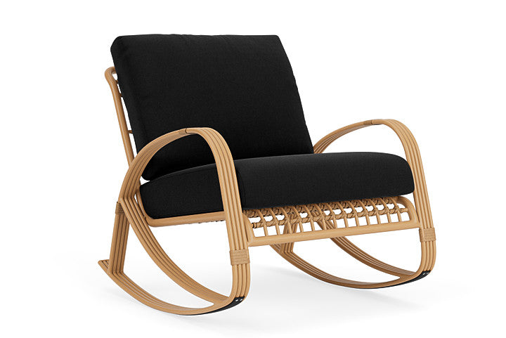 Lloyd Flanders - Riviera Lounge Rocker In Camel Finish With Canvas Black Fabric - 278033152157 view 1