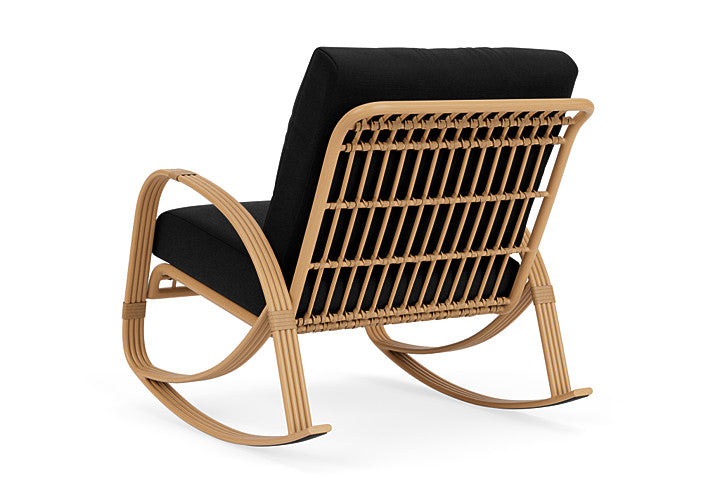 Lloyd Flanders - Riviera Lounge Rocker In Camel Finish With Canvas Black Fabric - 278033152157 view 2