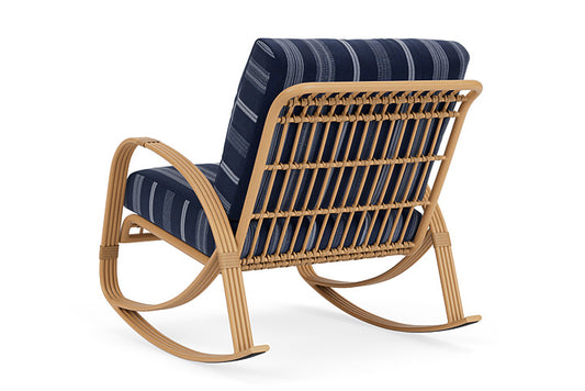Lloyd Flanders - Riviera Lounge Rocker In Camel Finish With Consider Indigo Fabric - 2780331521969 view 2