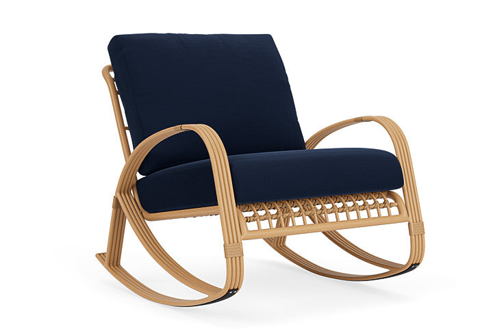 Lloyd Flanders - Riviera Lounge Rocker In Camel Finish With Decorline Navy Fabric - 2780331522019 view 1