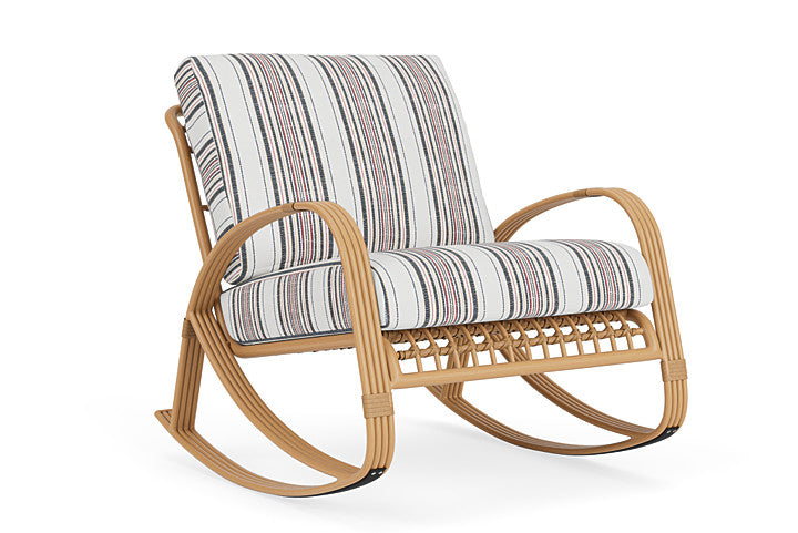 Lloyd Flanders - Riviera Lounge Rocker In Camel Finish With Deering Cadet Fabric - 2780331522047 view 1