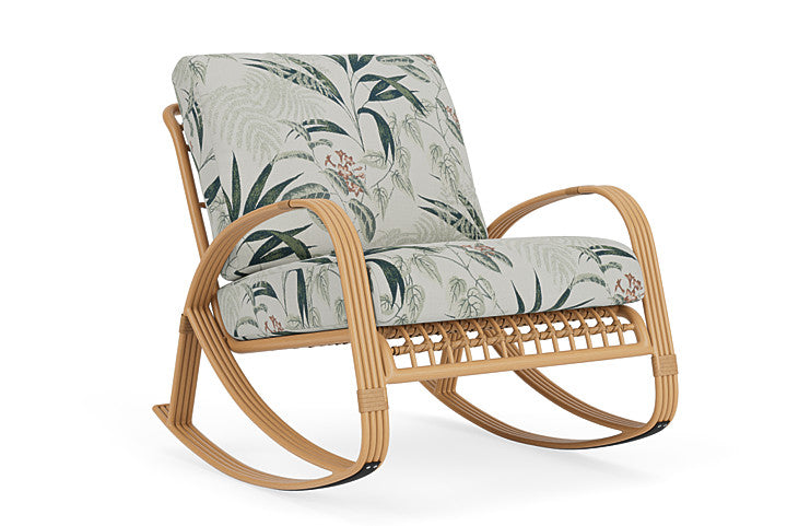 Lloyd Flanders - Riviera Lounge Rocker In Camel Finish With Delicate Botanical Sage Fabric - 2780331522075 view 1