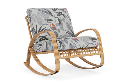 Lloyd Flanders - Riviera Lounge Rocker In Camel Finish With Delicate Botanical Slate Fabric - 2780331522076 view 1