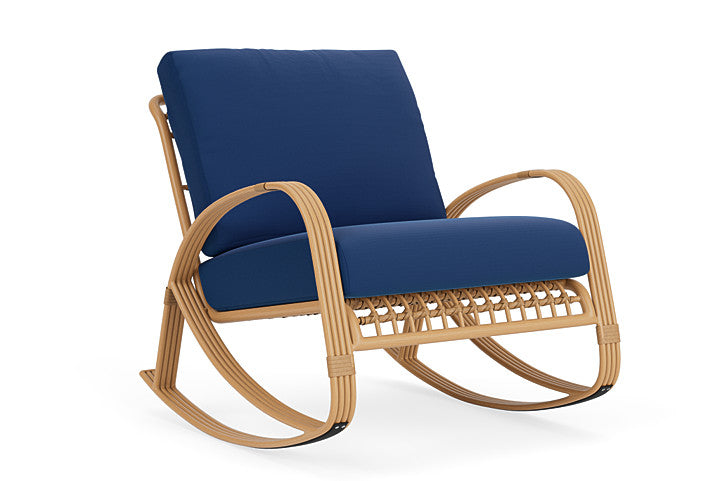 Lloyd Flanders - Riviera Lounge Rocker In Camel Finish With Flagship Lapis Fabric - 2780331521813 view 1