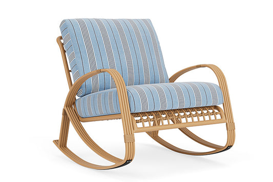 Lloyd Flanders - Riviera Lounge Rocker In Camel Finish With Hansen Sky Fabric - 278033152064 view 1