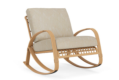 Lloyd Flanders - Riviera Lounge Rocker In Camel Finish With Laurel Ecru Fabric - 2780331522057 view 1