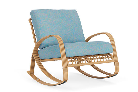 Lloyd Flanders - Riviera Lounge Rocker In Camel Finish With Leeds Light Blue Fabric - 2780331522058 view 1