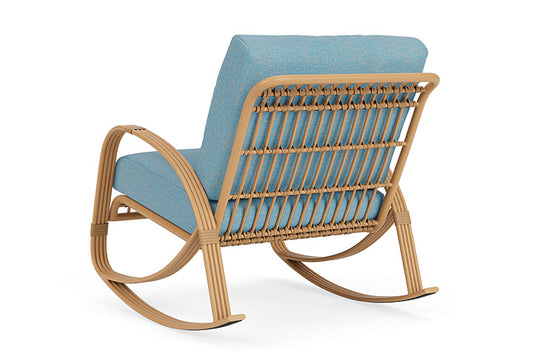 Lloyd Flanders - Riviera Lounge Rocker In Camel Finish With Leeds Light Blue Fabric - 2780331522058 view 2