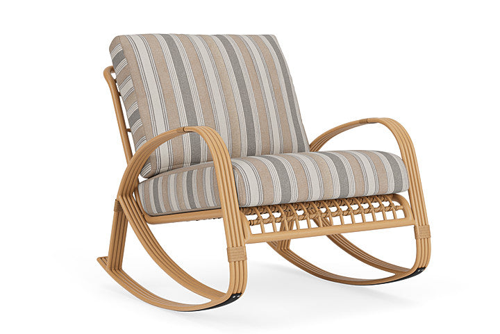 Lloyd Flanders - Riviera Lounge Rocker In Camel Finish With Purveyor Pewter Fabric - 278033152146 view 1