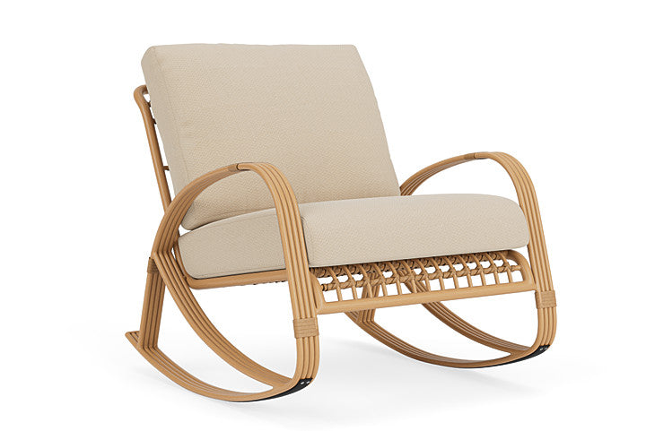 Lloyd Flanders - Riviera Lounge Rocker In Camel Finish With Raindrop Almond Fabric - 2780331522055 view 1