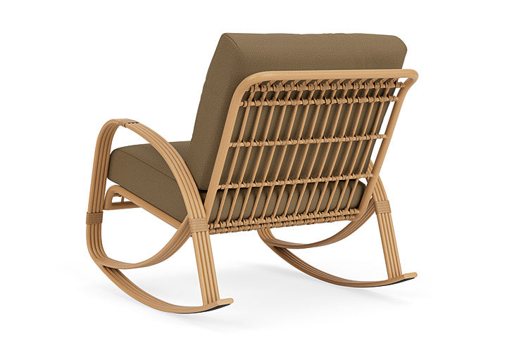 Lloyd Flanders - Riviera Lounge Rocker In Camel Finish With Reflections Straw Fabric - 2780331522053 view 2