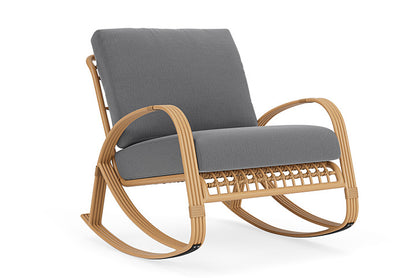 Lloyd Flanders - Riviera Lounge Rocker In Camel Finish With Remy Graphite Fabric - 2780331522003 view 1