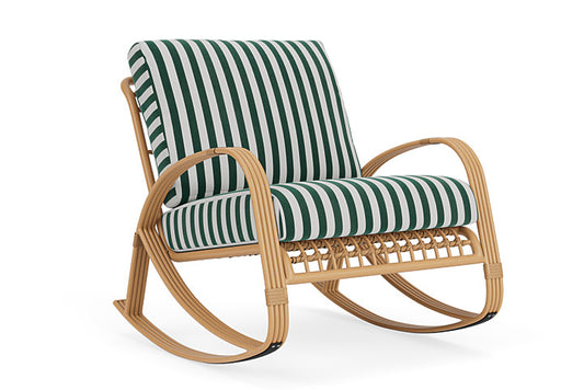 Lloyd Flanders - Riviera Lounge Rocker In Camel Finish With Safari/White Stripe Fabric - 278033152269 view 1