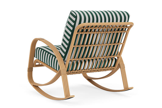 Lloyd Flanders - Riviera Lounge Rocker In Camel Finish With Safari/White Stripe Fabric - 278033152269 view 2