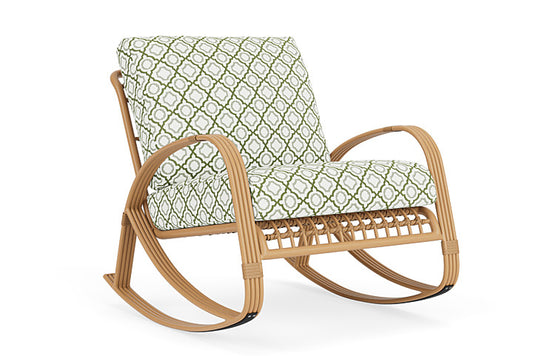 Lloyd Flanders - Riviera Lounge Rocker In Camel Finish With Savannah Green Fabric - 2780331522064 view 1