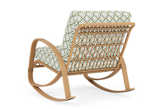 Lloyd Flanders - Riviera Lounge Rocker In Camel Finish With Savannah Green Fabric - 2780331522064 view 2