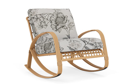 Lloyd Flanders - Riviera Lounge Rocker In Camel Finish With Serena Floral Dove Fabric - 2780331522077 view 1