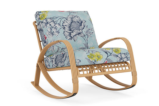 Lloyd Flanders - Riviera Lounge Rocker In Camel Finish With Serena Floral Meadow Fabric - 2780331522079 view 1