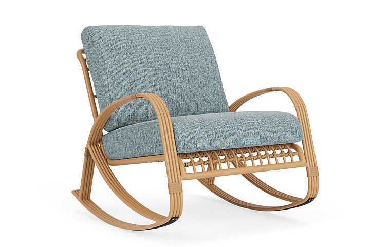 Lloyd Flanders - Riviera Lounge Rocker In Camel Finish With Serene Ocean Fabric - 2780331522032 view 1