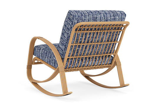 Lloyd Flanders - Riviera Lounge Rocker In Camel Finish With Visions Cobalt Fabric - 278033152683 view 2