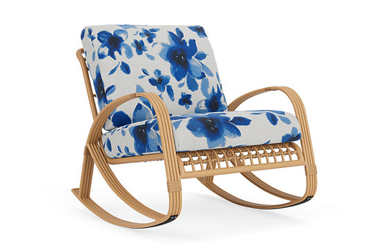Lloyd Flanders - Riviera Lounge Rocker In Camel Finish With Watercolor Blossom Capri Fabric - 278033152672 view 1