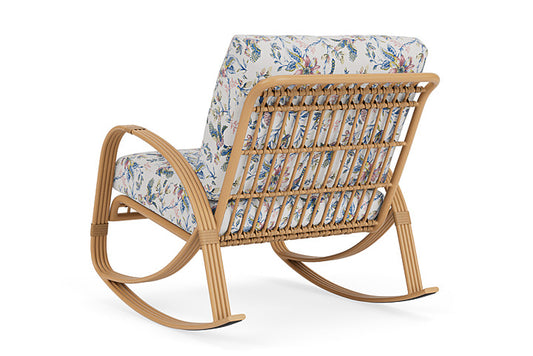 Lloyd Flanders - Riviera Lounge Rocker In Camel Finish With Whimsical Bird Song Fabric - 2780331522080 view 2