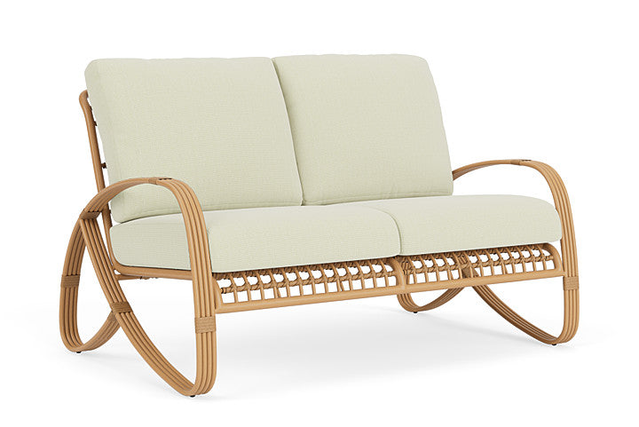 Lloyd Flanders - Riviera Loveseat In Camel Finish With Bamboo Bay Meadow Fabric - 2780501522060 view 1