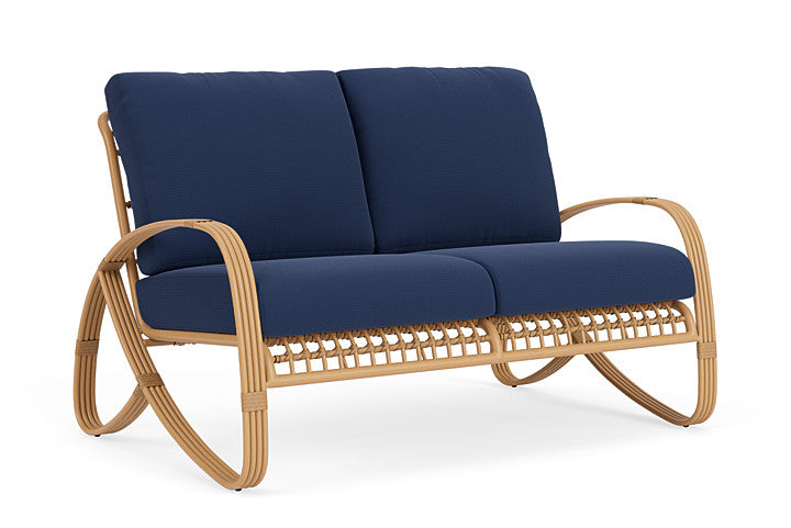 Lloyd Flanders - Riviera Loveseat In Camel Finish With Beach Navy Fabric - 2780501522013 view 1