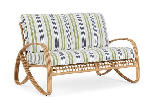 Lloyd Flanders - Riviera Loveseat In Camel Finish With Berkely Hall Green Fabric - 2780501522062 view 1