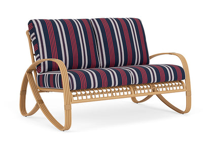 Lloyd Flanders - Riviera Loveseat In Camel Finish With Berkely Hall Navy Fabric - 2780501522063 view 1
