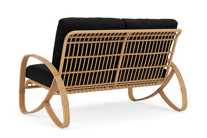 Lloyd Flanders - Riviera Loveseat In Camel Finish With Canvas Black Fabric - 278050152157 view 2