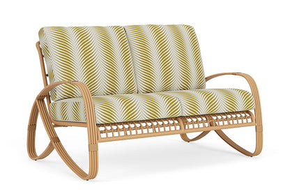 Lloyd Flanders - Riviera Loveseat In Camel Finish With Clock Out Dew Fabric - 2780501522083 view 1