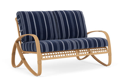 Lloyd Flanders - Riviera Loveseat In Camel Finish With Consider Indigo Fabric - 2780501521969 view 1