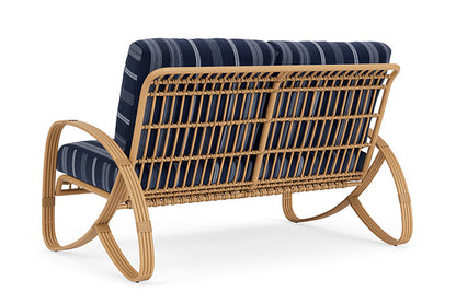 Lloyd Flanders - Riviera Loveseat In Camel Finish With Consider Indigo Fabric - 2780501521969 view 2