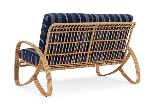 Lloyd Flanders - Riviera Loveseat In Camel Finish With Consider Indigo Fabric - 2780501521969 view 2
