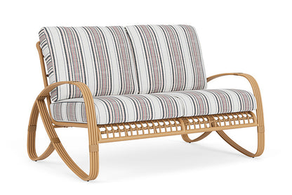 Lloyd Flanders - Riviera Loveseat In Camel Finish With Deering Cadet Fabric - 2780501522047 view 1