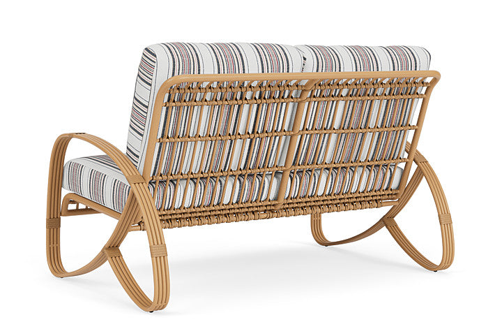 Lloyd Flanders - Riviera Loveseat In Camel Finish With Deering Cadet Fabric - 2780501522047 view 2