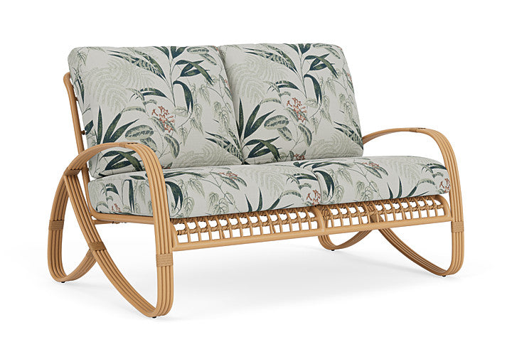 Lloyd Flanders - Riviera Loveseat In Camel Finish With Delicate Botanical Sage Fabric - 2780501522075 view 1