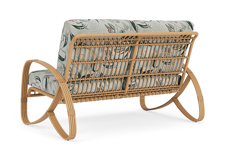 Lloyd Flanders - Riviera Loveseat In Camel Finish With Delicate Botanical Sage Fabric - 2780501522075 view 2