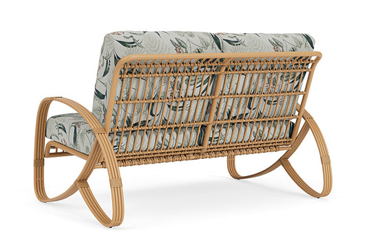 Lloyd Flanders - Riviera Loveseat In Camel Finish With Delicate Botanical Sage Fabric - 2780501522075 view 2