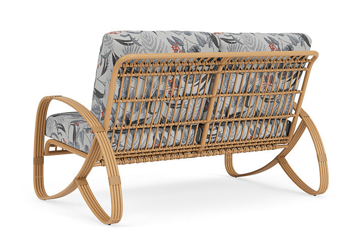 Lloyd Flanders - Riviera Loveseat In Camel Finish With Delicate Botanical Slate Fabric - 2780501522076 view 2
